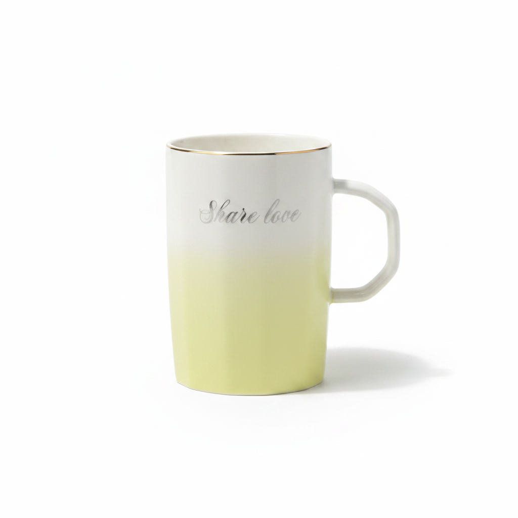 White & Yellow Gradient Ceramic Mug - 400ml