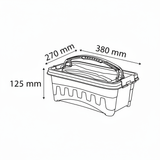 Polytime Rectangular Storage Box with Lid & Handle – 9 Ltr | 380×270×125 mm | Transparent