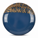 Navy Blue & Brown Round Reactive Glaze Ceramic Dinner Plate 25cm