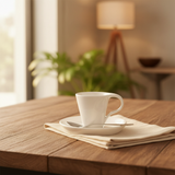 Symphony White Ceramic Espresso Cup & Saucer Set — 80ml