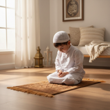 Brown Kids Velvet Prayer Mat - 65×35cm