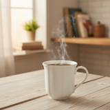 White Ceramic Mug with Gold Rim - 300ml