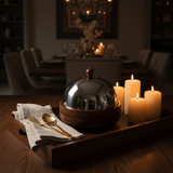 Luhpar Brown Wooden Bowl with Stainless Steel Dome Lid - 20×22cm