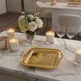 Pilsco Gold Metal Square Serving Tray - 30×30cm