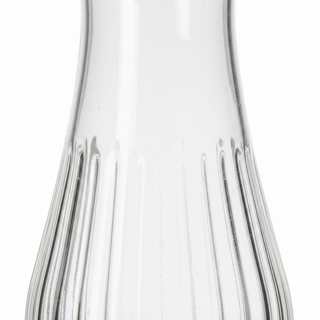 Ribbed Glass Carafe with Bamboo Lid - 1000ml
