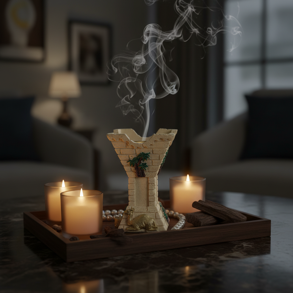 مبخرة الطباشير البيج - 11×7 سم