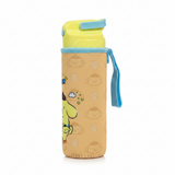 SBC Blue & Yellow "Have Fun" Kids Plastic Water Bottle with Pouch – 600ml