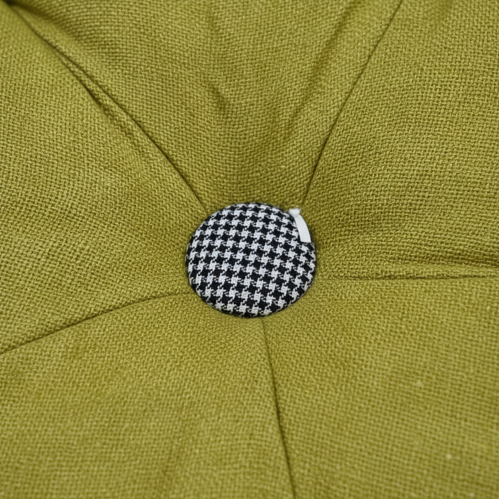 Olive Green & Houndstooth Cushion - 40cm