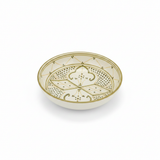 Slama Cream & Olive Gold Ceramic Soup Bowl - 20cm