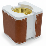 White & Brown Chalk Incense Burner | Square Mabkhara | 10×10 cm