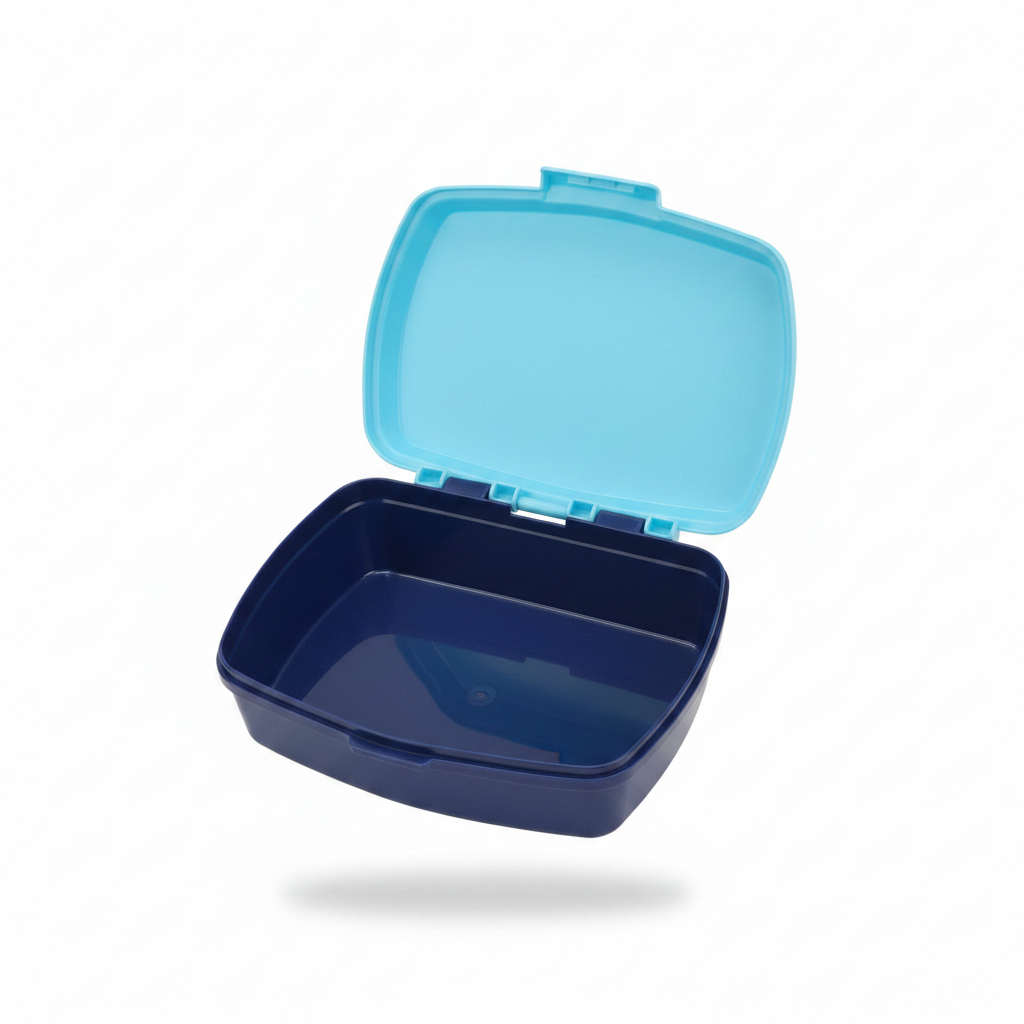 Stor Disney Stitch & Angel Plastic Lunch Box with Fork - 17×13cm