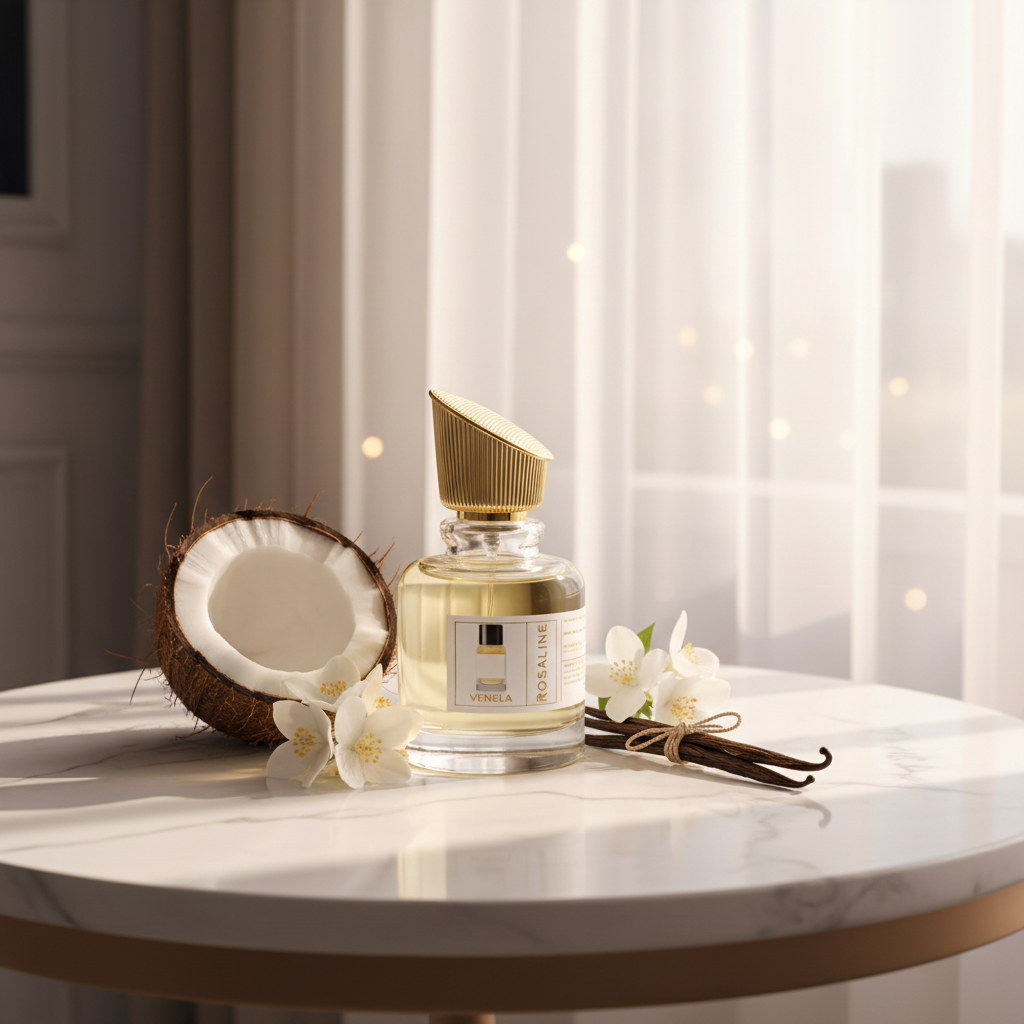 عطر روزالين فينيلا او دو بارفان 100 مل | عطر بخاخ فاخر طبيعي بماء جوز الهند وفانيليا مدغشقر والمسك الأبيض | عطر للجنسين يدوم طويلاً | نسخة مستوحاة |