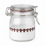 Glass Storage Jar with Clip Lid & Decorative Band – Airtight Borosilicate Glass Canister for Kitchen, Gifting & Home Organisation | 200ml / 250ml |