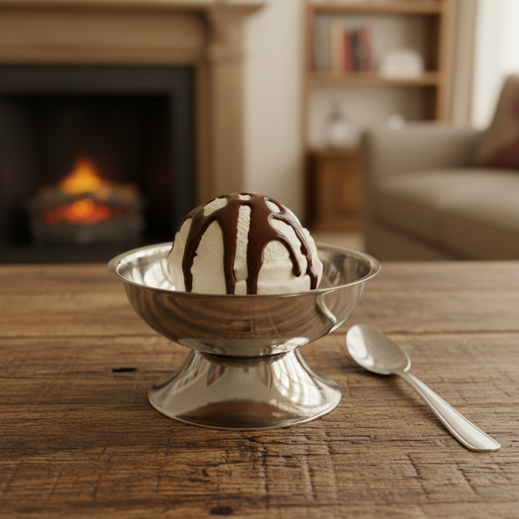 Silver Stainless Steel Ice Cream Cup with Pedestal Base – 10×5 cm
