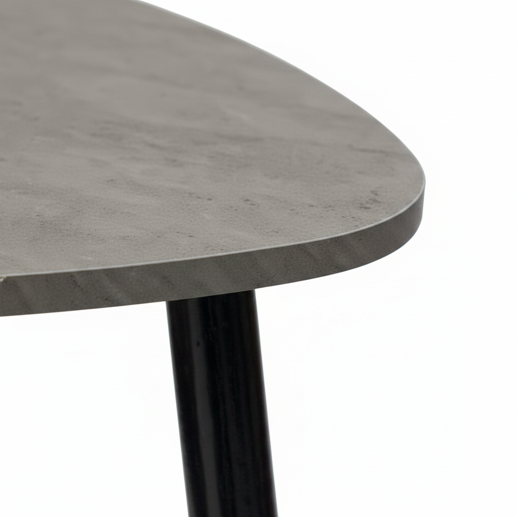 Grey & Black Triangular Side Table - 40×45 cm