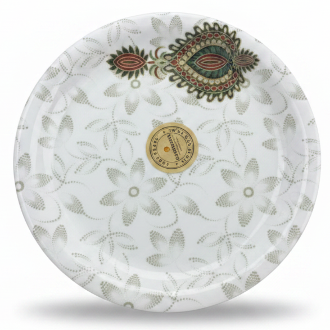 Dinewell White Melamine Side Plate 7.5 Inch | Elegant Floral Design