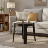 Sephora Plastic Coffee Table –  43×40 cm - Brown / Grey