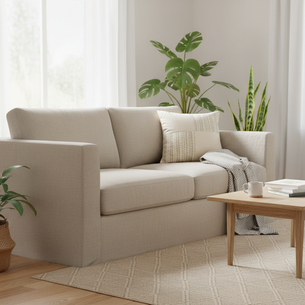 Evlen White Soft Patchwork Cushion - 40×40 cm