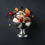 Silver Stainless Steel Ice Cream Bowl with Pedestal Base - 8×9 cm