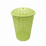 Plastic Laundry Basket with Lid - 60×45 cm - Light Blue / Pink / Light Green