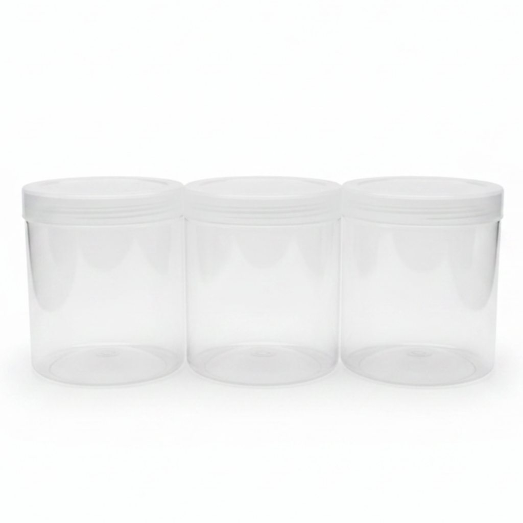 Jiham 3-Piece Clear Plastic Jar Set - 850ml - 10×12 cm