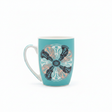 Teal Paisley Mandala Ceramic Mug — 300ml