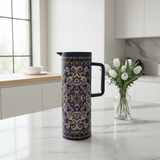 Hobby Lobby Navy Blue & Gold Vacuum Flask | Hot & Cold Beverage Server | 1 Litre