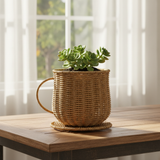 Wire Decorative Cup & Saucer Set | 17×17 cm | Artisan Home Accent Woven Color