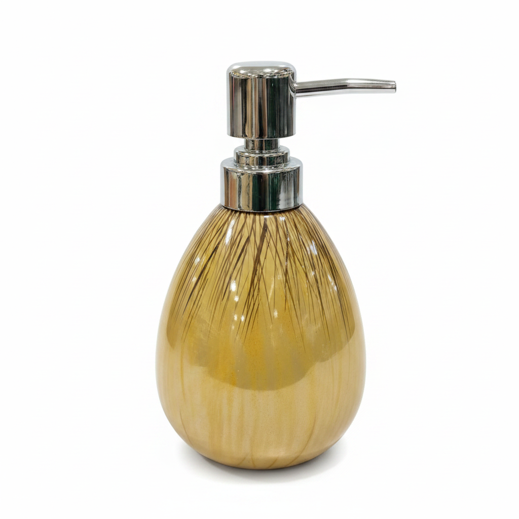 Amber Gold Ceramic & Plastic Liquid Soap Dispenser –  400ml