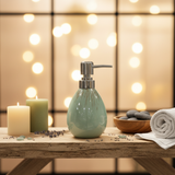 Mint Green Ceramic & Plastic Liquid Soap Dispenser –  400ml