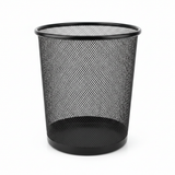 Black Metal Mesh Dustbin - 28×26 cm