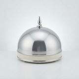 Silver Steel Bowl with Dome Lid - 20×20 cm