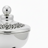 Acrylic Footed Silver Metal Candy Bowl with Lid - 22 × 13 cm