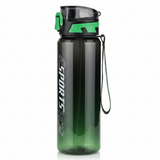 SPORTS Elite Gradient Water Bottle — Black & Green| Flip-Lock Cap 1000ml