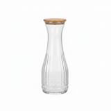 Ribbed Glass Carafe with Bamboo Lid - 1000ml