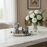 AKDC Artisan Silver-Finish Metal & Wood Incense Burner | Handcrafted Luxury Aromatherapy Stand | 35×16cm