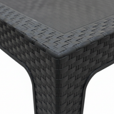 Rattan-Style Plastic Coffee Table - 43×42cm - Black / White