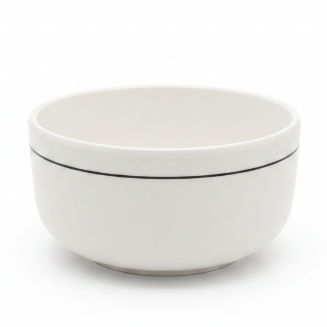 4Ever White Melamine Serving Bowl with Black Rim | 5 Inch