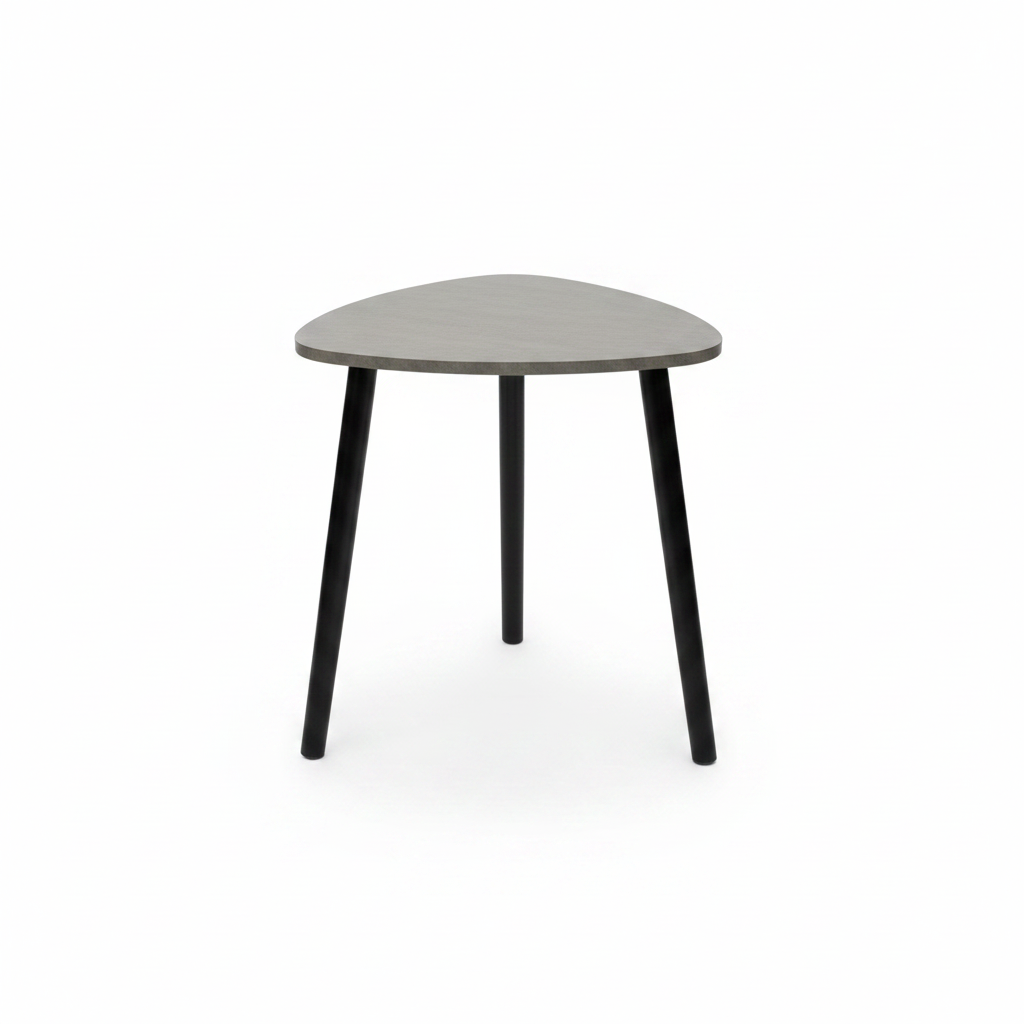 Grey & Black Triangular Side Table - 40×45 cm