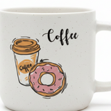 White Coffee & Donut Ceramic Mug - 300ml