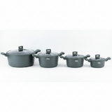 Julia Cookware Set 8-Piece – Green Finish - Non-Stick Durable Casserole Pots with Glass Lids for Everyday Cooking