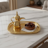 Najib Gold Metal Serving Tray - 45×35cm
