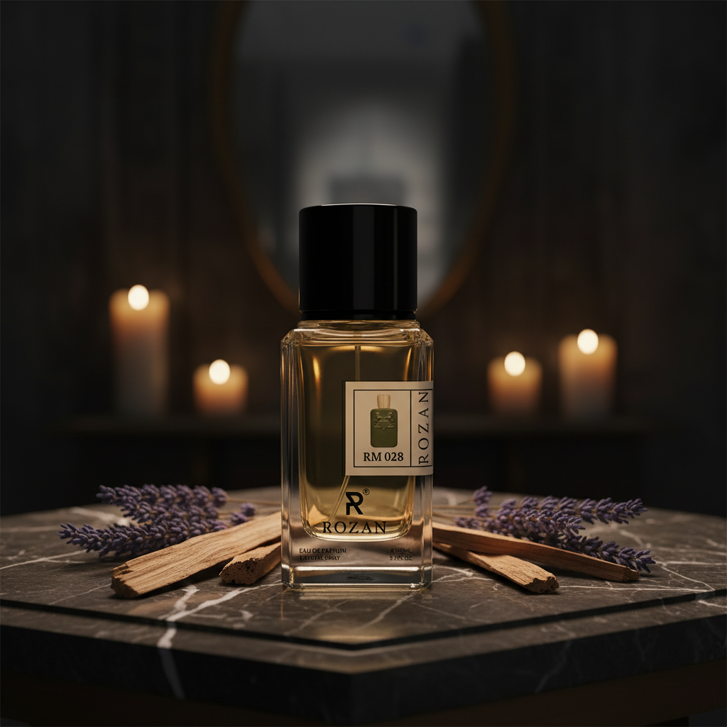 روزن آر إم 028 ماء عطر للرجال 100 مل - عطر خشبي عطري مع المريمية، الزعفران، خشب العود والأرز | بخاخ طبيعي | نسخة مستوحاة |