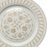 Luhpar White & Gold Round Ceramic Serving Plate - 12 Inch