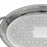 Pilsco Silver Metal Oval Serving Tray - 45×32cm