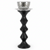 Luxury Arabic Mabkhara | Black & Silver Metal Incense Burner Stand | 40cm | Bakhoor & Oud Holder