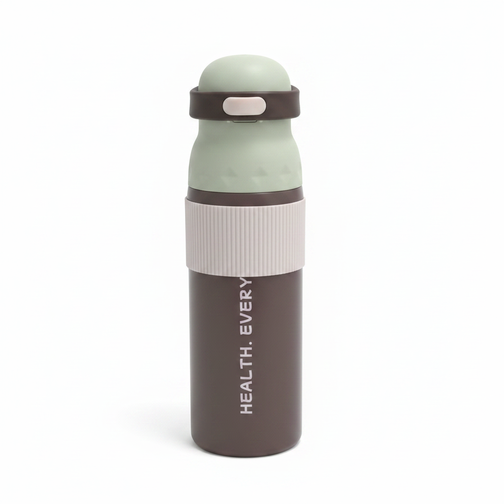 SBC Dark Brown & Sage Green Metal Water Bottle – 700ml