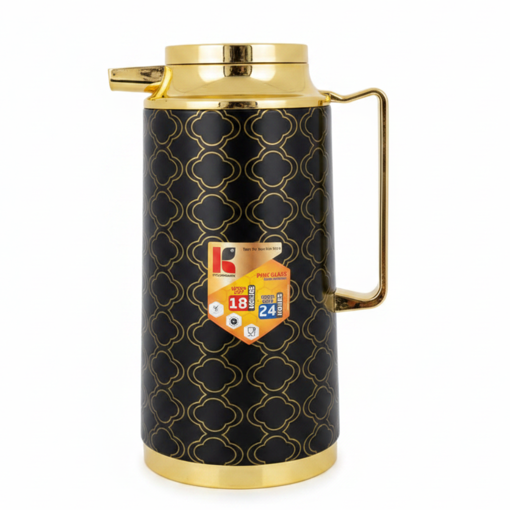 Kitchenmark Black & Gold Vacuum Flask -  1 Litre / 1.3 Litre / 1.6 Litre