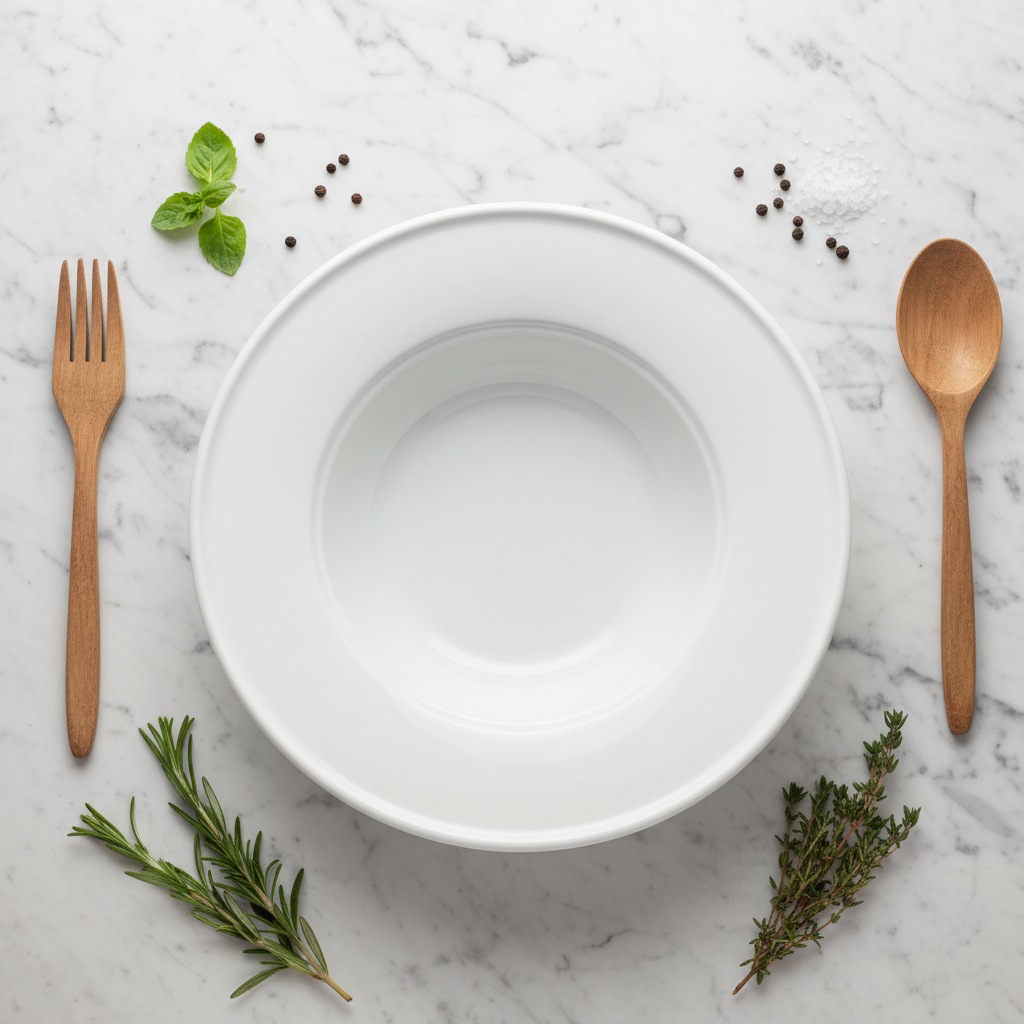 Wilmax Round White Porcelain Deep Plate -  9 Inch