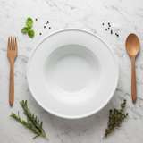 Wilmax Round White Porcelain Deep Plate -  9 Inch